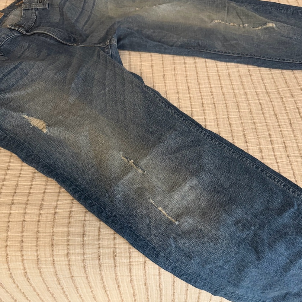 Guess Men's Distressed Relaxed Blue Jeans